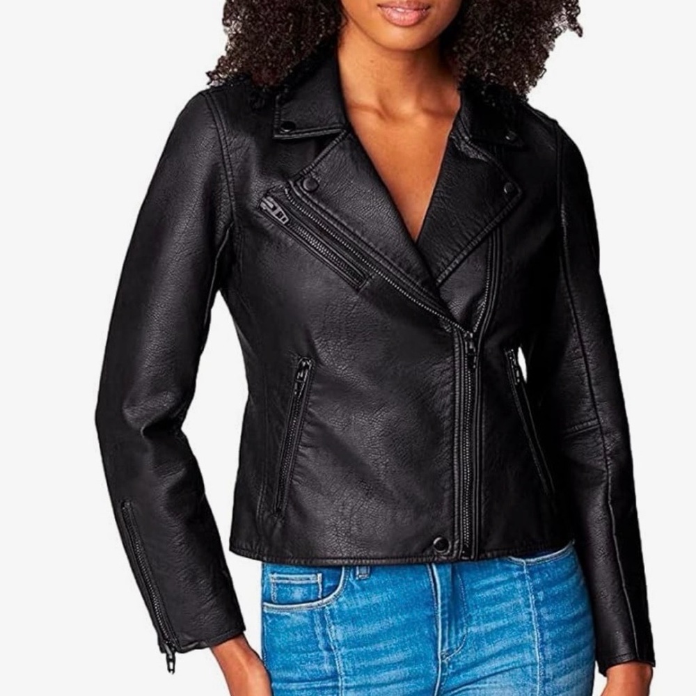 Blank NYC Black Vegan Leather Biker Jacket